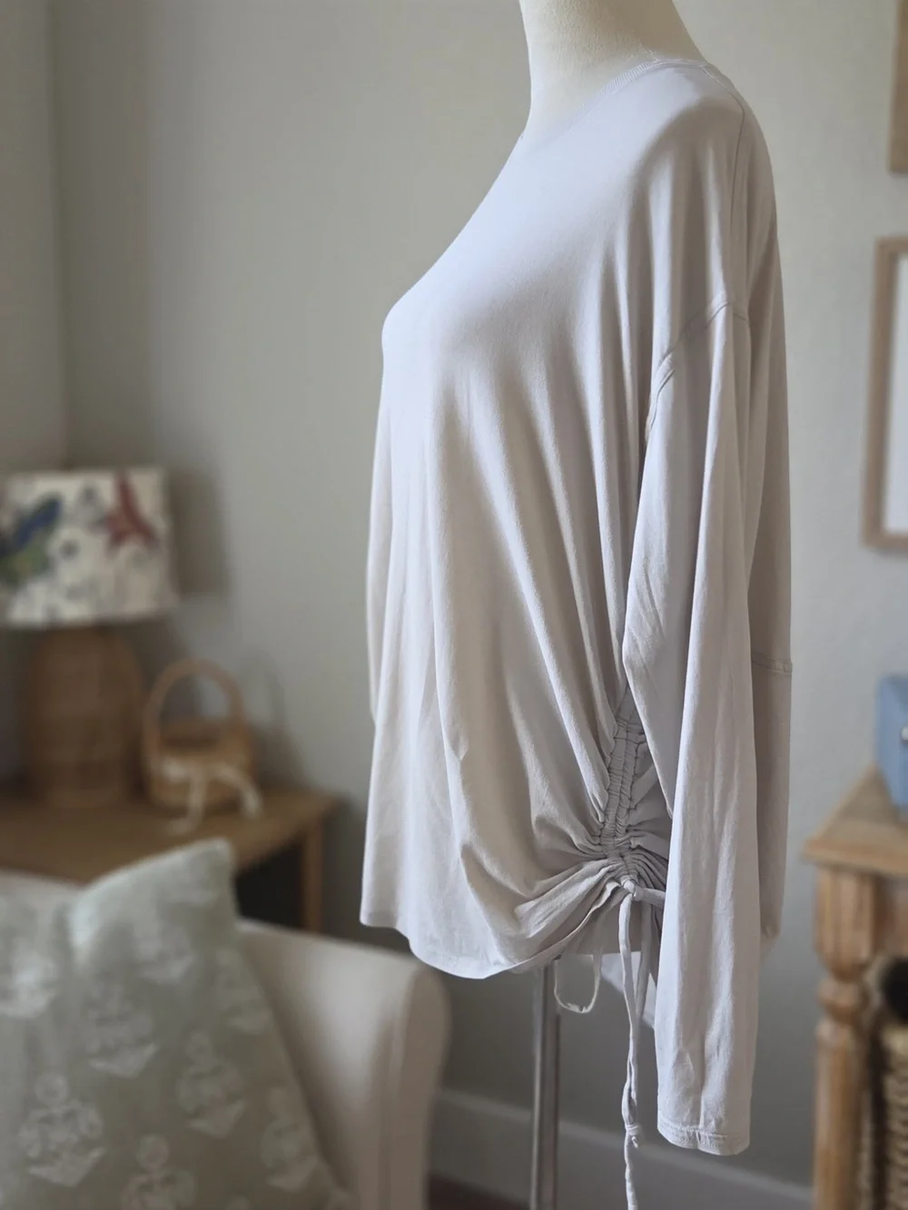 lululemon athletica Long Sleeve Ruched Side Top - Light Taupe